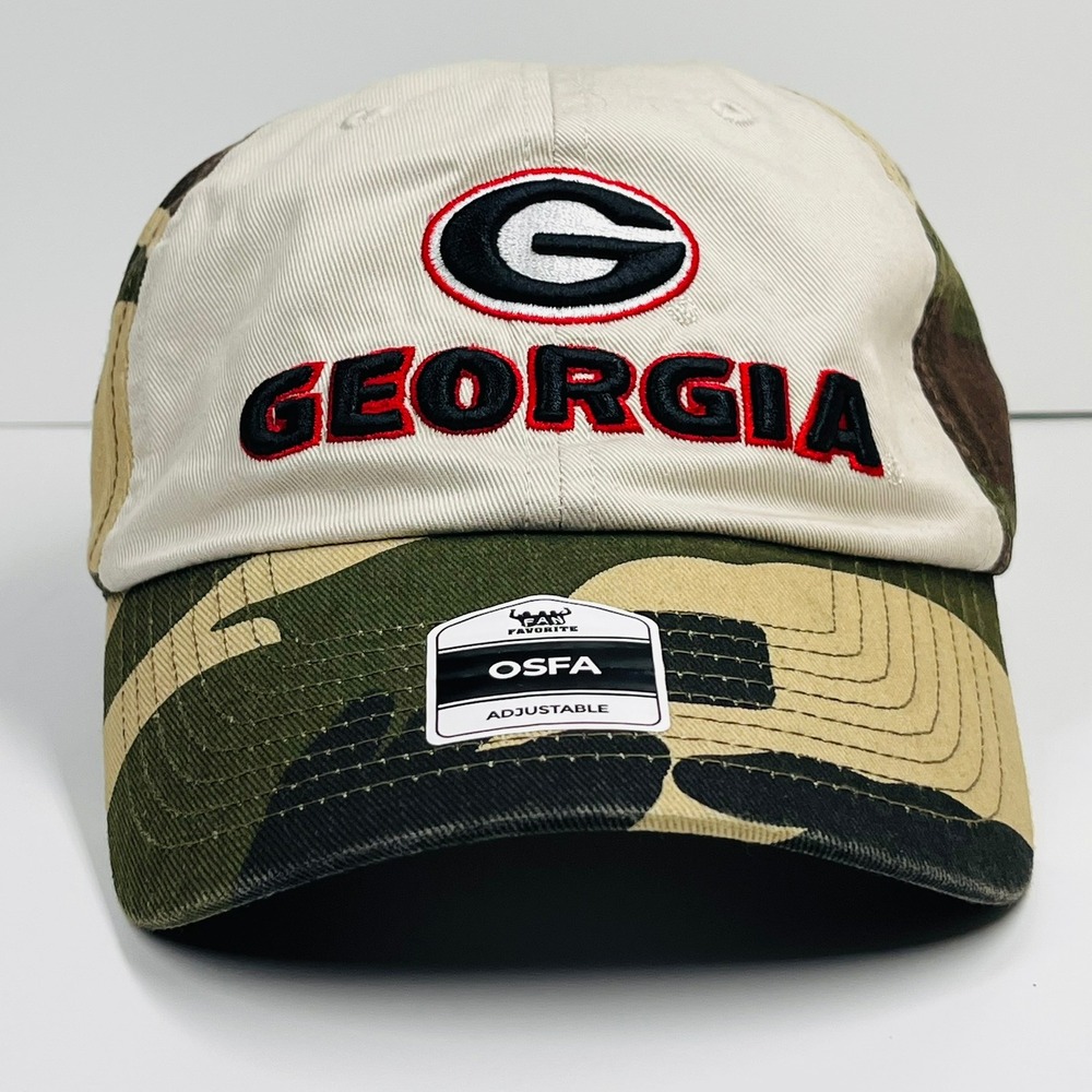 Fan Favorite Georgia Bulldogs Hat Men OSFA Camo Cream Embroidered NCAA Cap